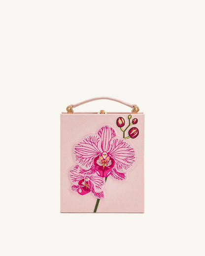 Taya Orchid Motif Book Shape Clutch Bag - Pink | JW PEI