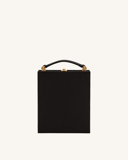 Taya Orchid Motif Book Shape Clutch Bag - Black | JW PEI