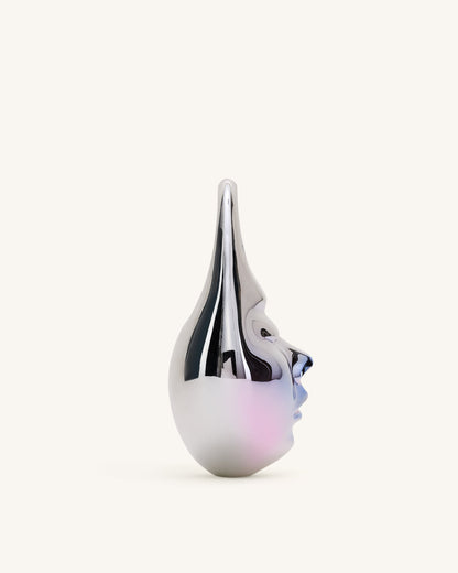 Lillian Face Crescent Top Handle Bag - Silver | JW PEI
