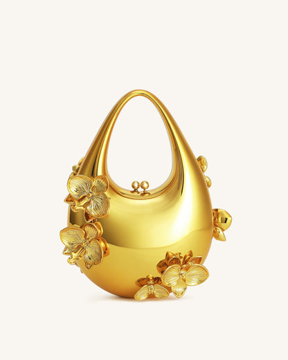 Lydia Floral Embellished Handbag - Gold | JW PEI
