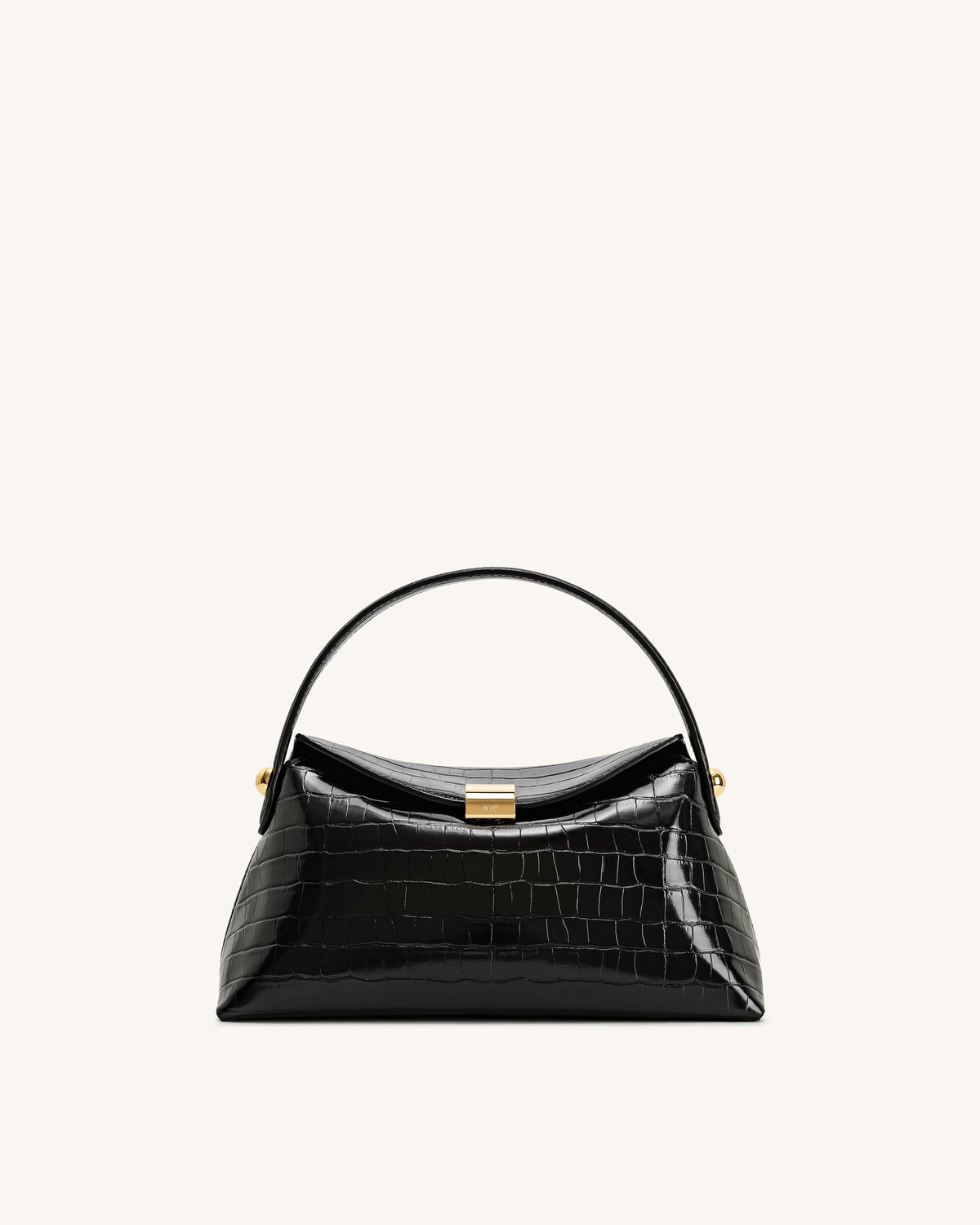 Talia Top Handle Bag - Black Croc | JW PEI