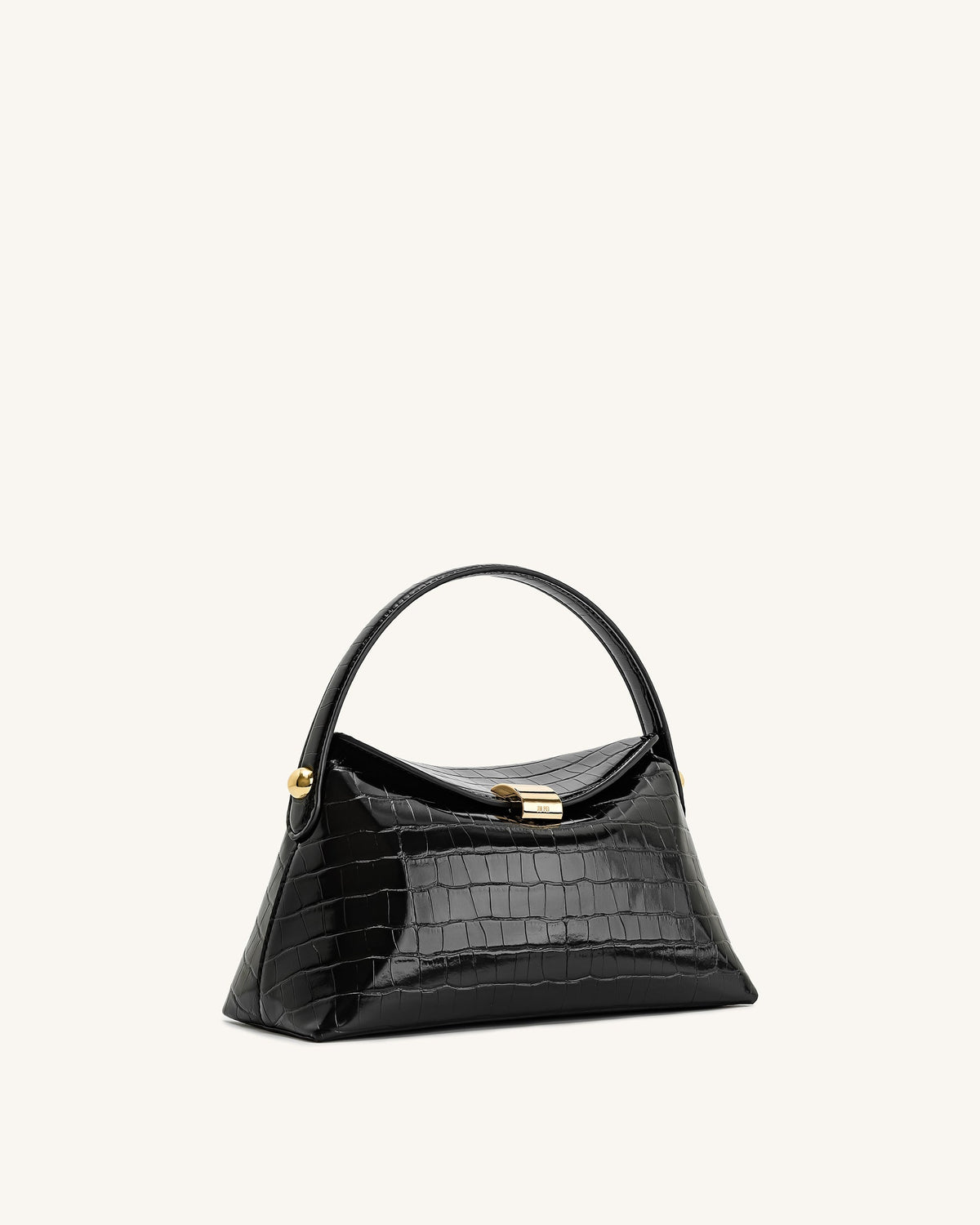 Talia Top Handle Bag - Black Croc | JW PEI