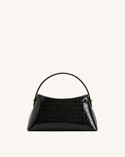 Talia Top Handle Bag - Black Croc | JW PEI