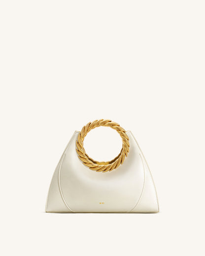 Amiya Leaf Handle Sculpture Bag - White | JW PEI
