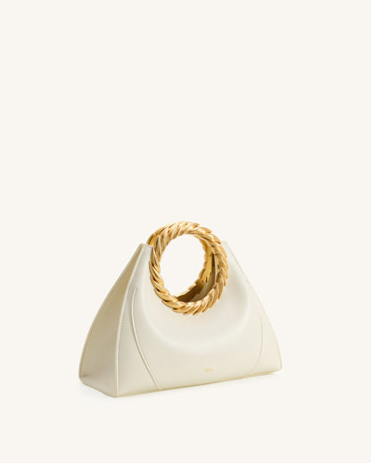 Amiya Leaf Handle Sculpture Bag - White | JW PEI