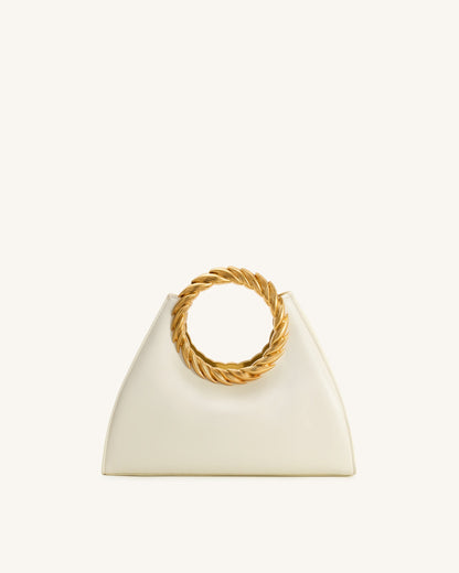 Amiya Leaf Handle Sculpture Bag - White | JW PEI