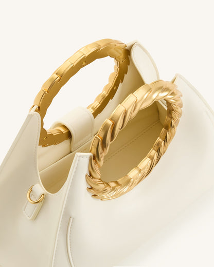 Amiya Leaf Handle Sculpture Bag - White | JW PEI