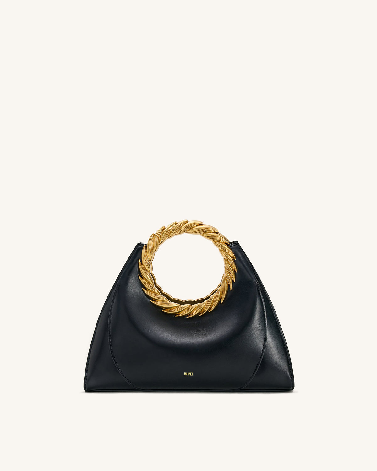 Amiya Leaf Handle Sculpture Bag - Black | JW PEI