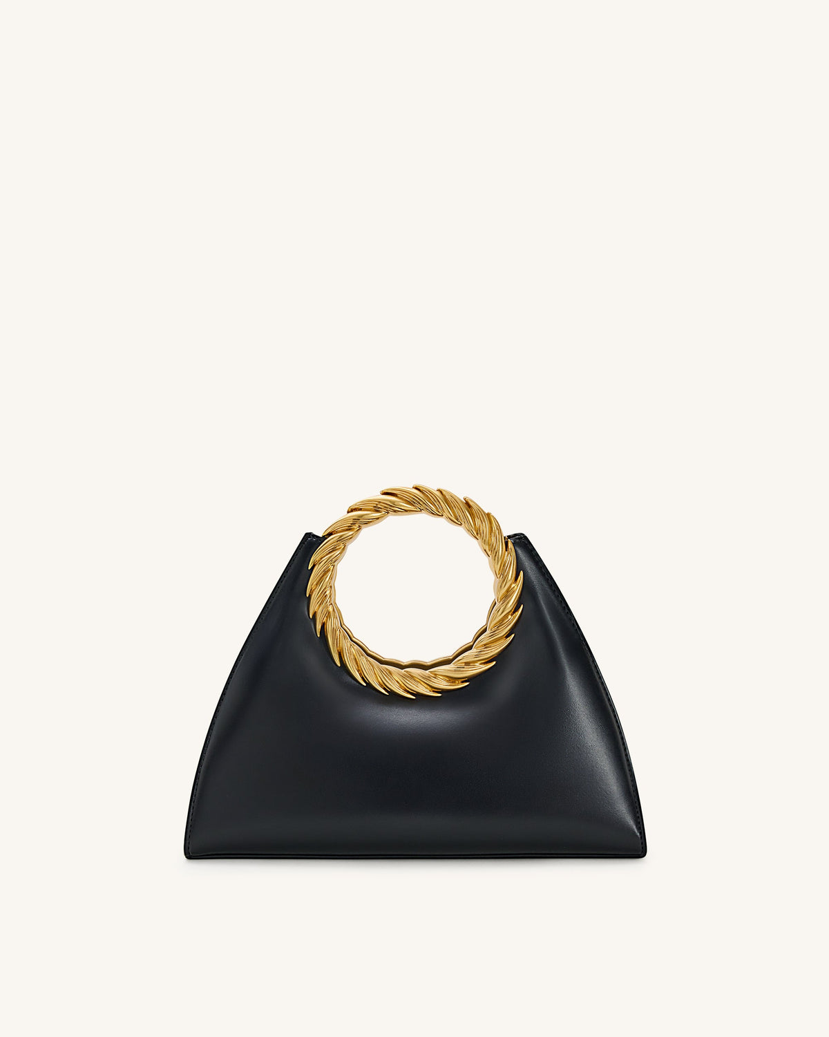 Amiya Leaf Handle Sculpture Bag - Black | JW PEI