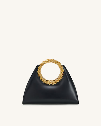 Amiya Leaf Handle Sculpture Bag - Black | JW PEI