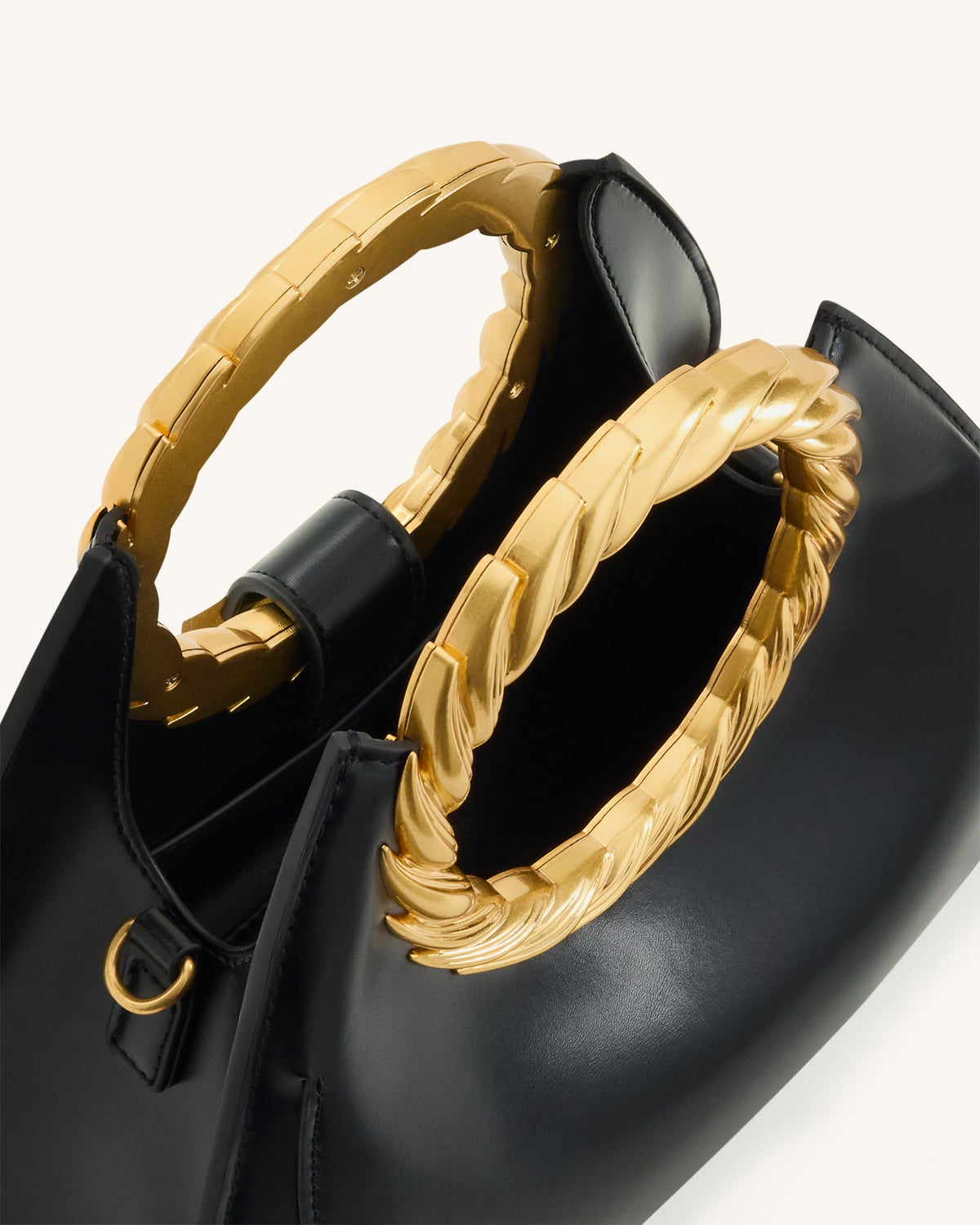 Amiya Leaf Handle Sculpture Bag - Black | JW PEI