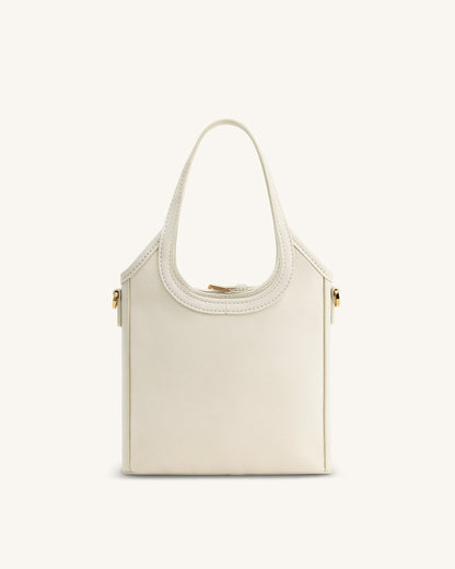 Brooke Mini Belted Embellished Orchid Beaded Top Handle Bag - Ivory | JW PEI