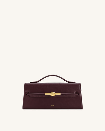Lena Metal Rope Knot Top Handle Bag - Deep Claret | JW PEI