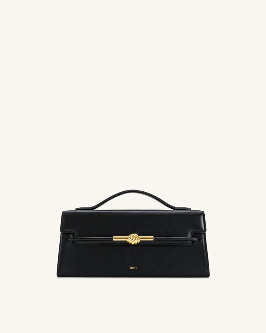 Lena Metal Rope Knot Top Handle Bag - Black | JW PEI