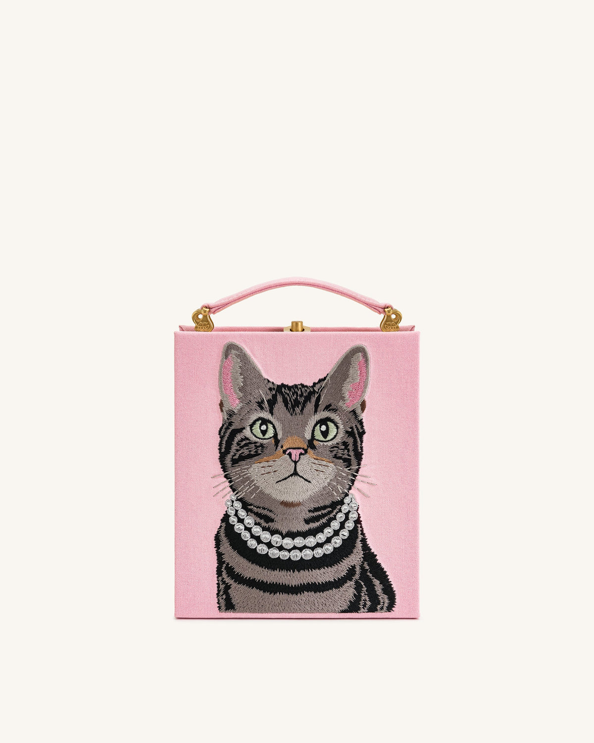 Taya Tabby Cat Pattern Book Shape Clutch Bag - Pink | JW PEI