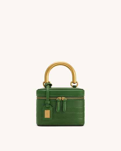 Evelyn Quilted Box Top Handle Bag - Green | JW PEI