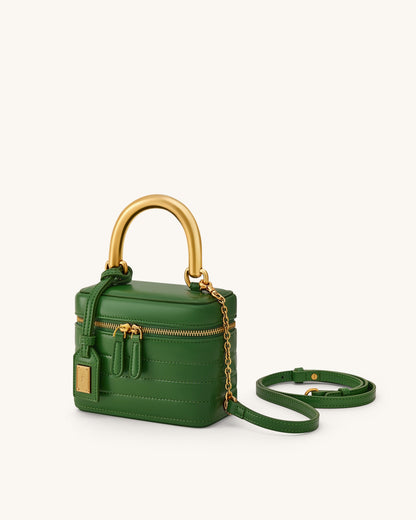 Evelyn Quilted Box Top Handle Bag - Green | JW PEI