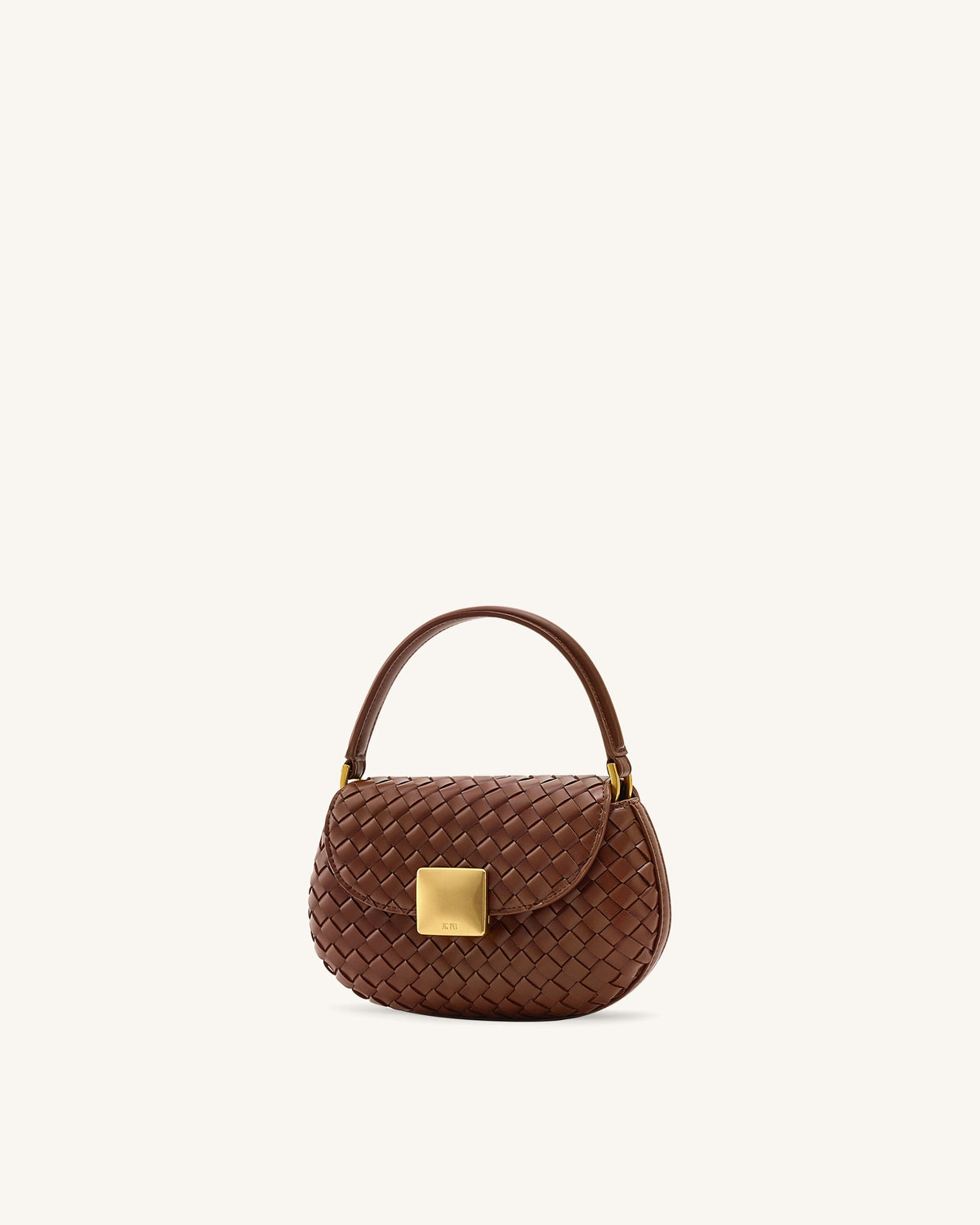 Zuri Hand Woven Round Top Handle Bag - Brown | JW PEI