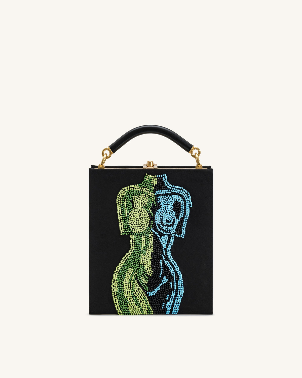 Elle Colorful Beaded Book Top Handle Bag - Black | JW PEI