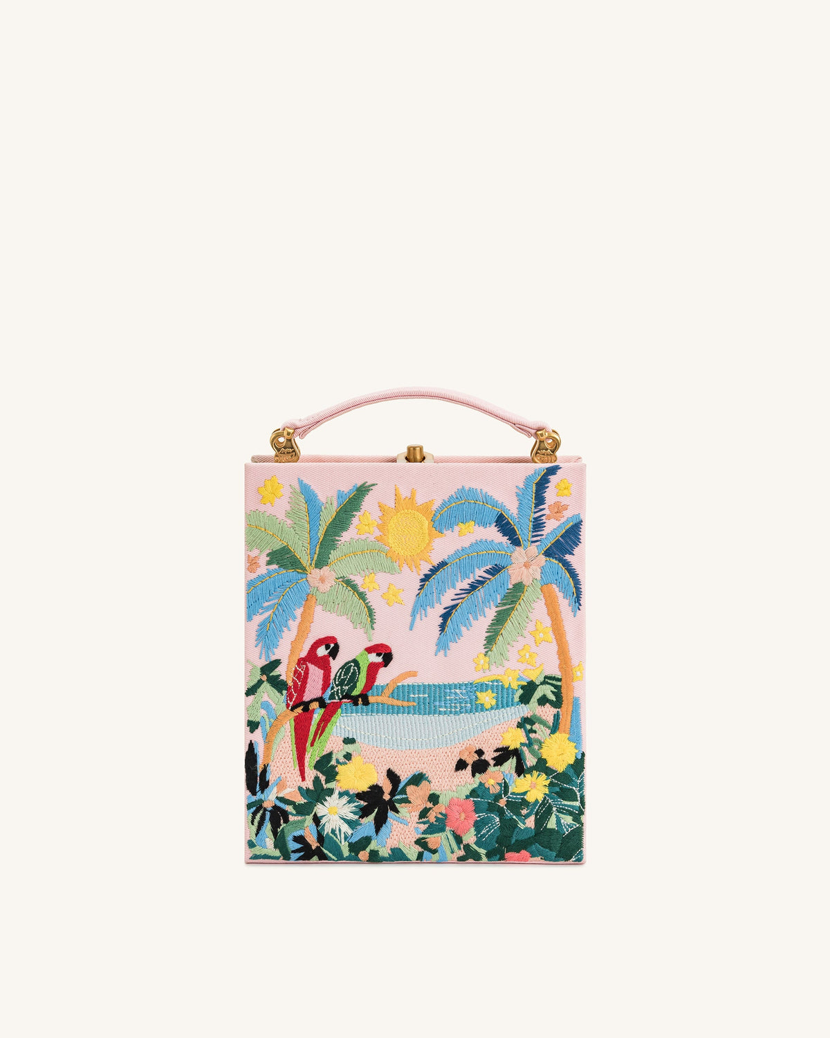 Taya Tropical Parrot Pattern Book Shape Clutch Bag - Pink | JW PEI