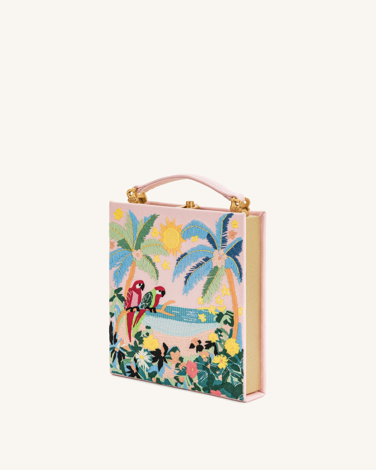 Taya Tropical Parrot Pattern Book Shape Clutch Bag - Pink | JW PEI