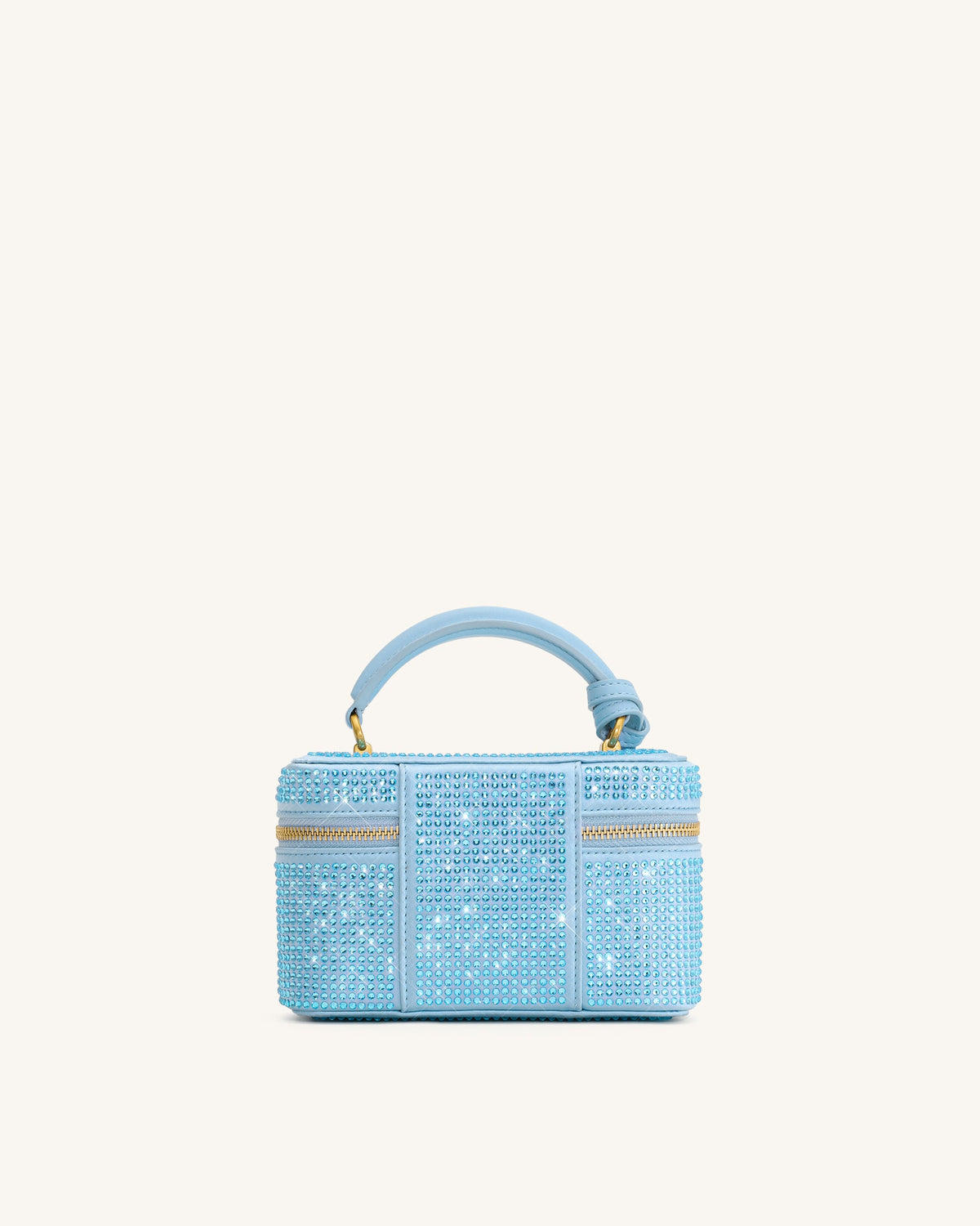 Cleo Artificial Crystal Box Shape Top Handle Bag - Blue | JW PEI