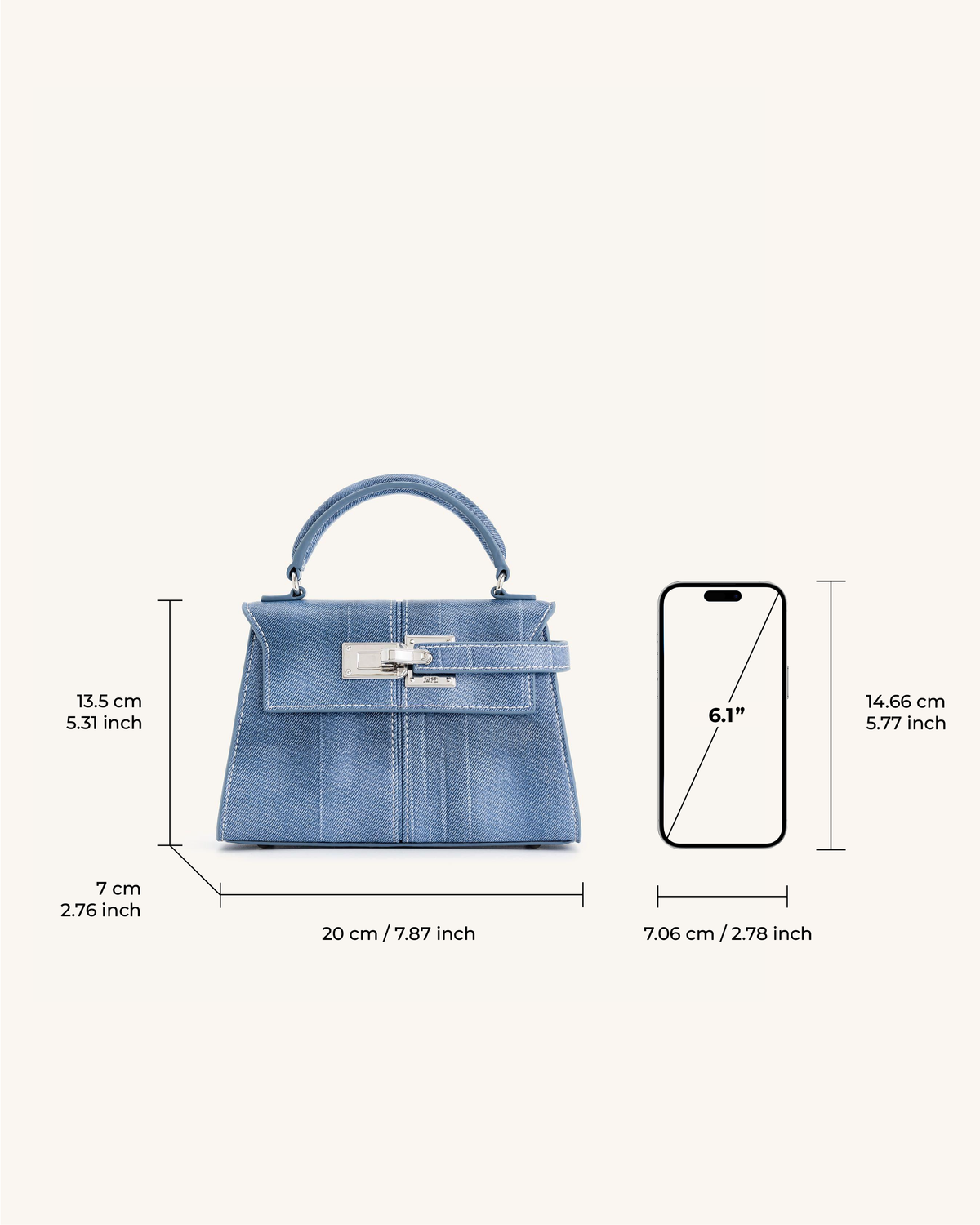 Elise Top Handle Bag - Blue | JW PEI