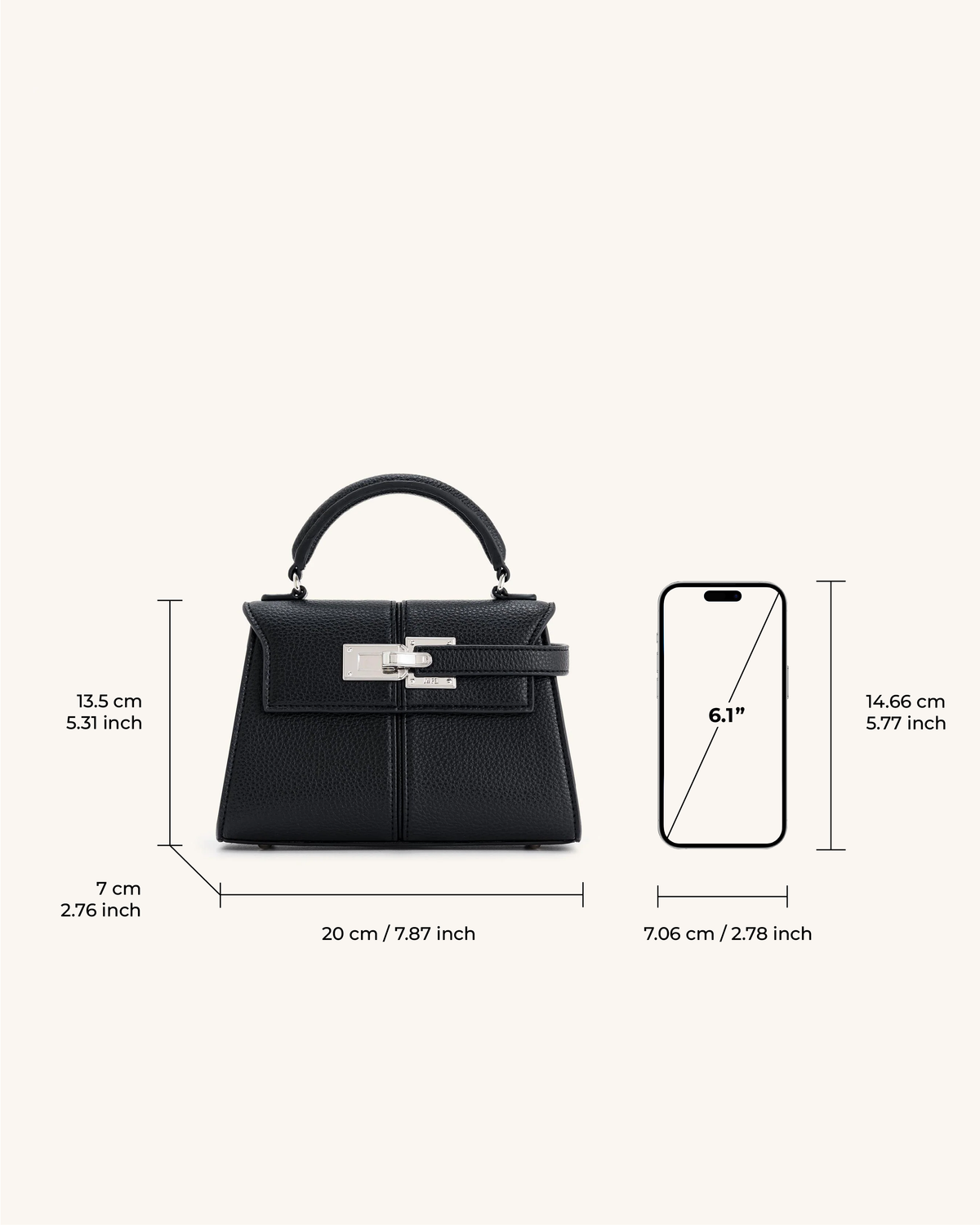 Elise Top Handle Bag - Black | JW PEI