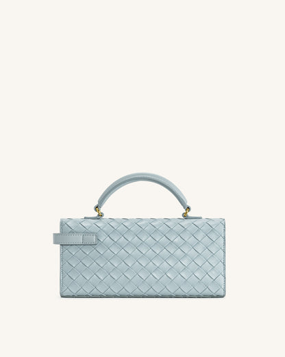 Keyla Weave Texture Top Handle Bag - Blue | JW PEI