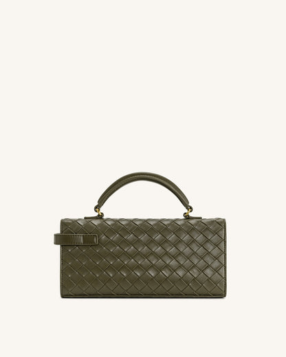 Keyla Weave Texture Top Handle Bag - Olive Green | JW PEI