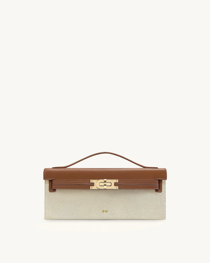 Bria Structured Top Handle Bag - Brown Canvas | JW PEI