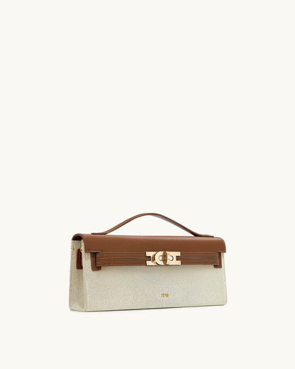 Bria Structured Top Handle Bag - Brown Canvas | JW PEI