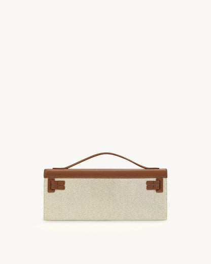 Bria Structured Top Handle Bag - Brown Canvas | JW PEI