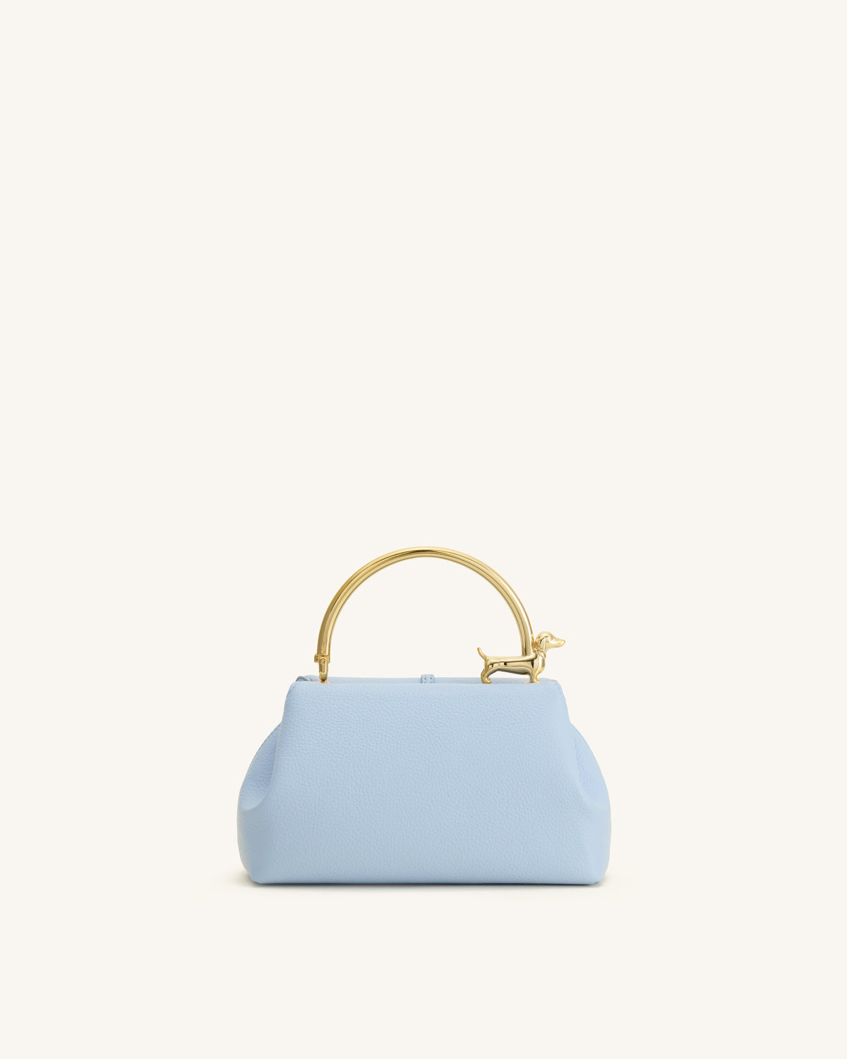 Bruna Dachshund Metal Handle Top Handle Bag - Light Blue | JW PEI