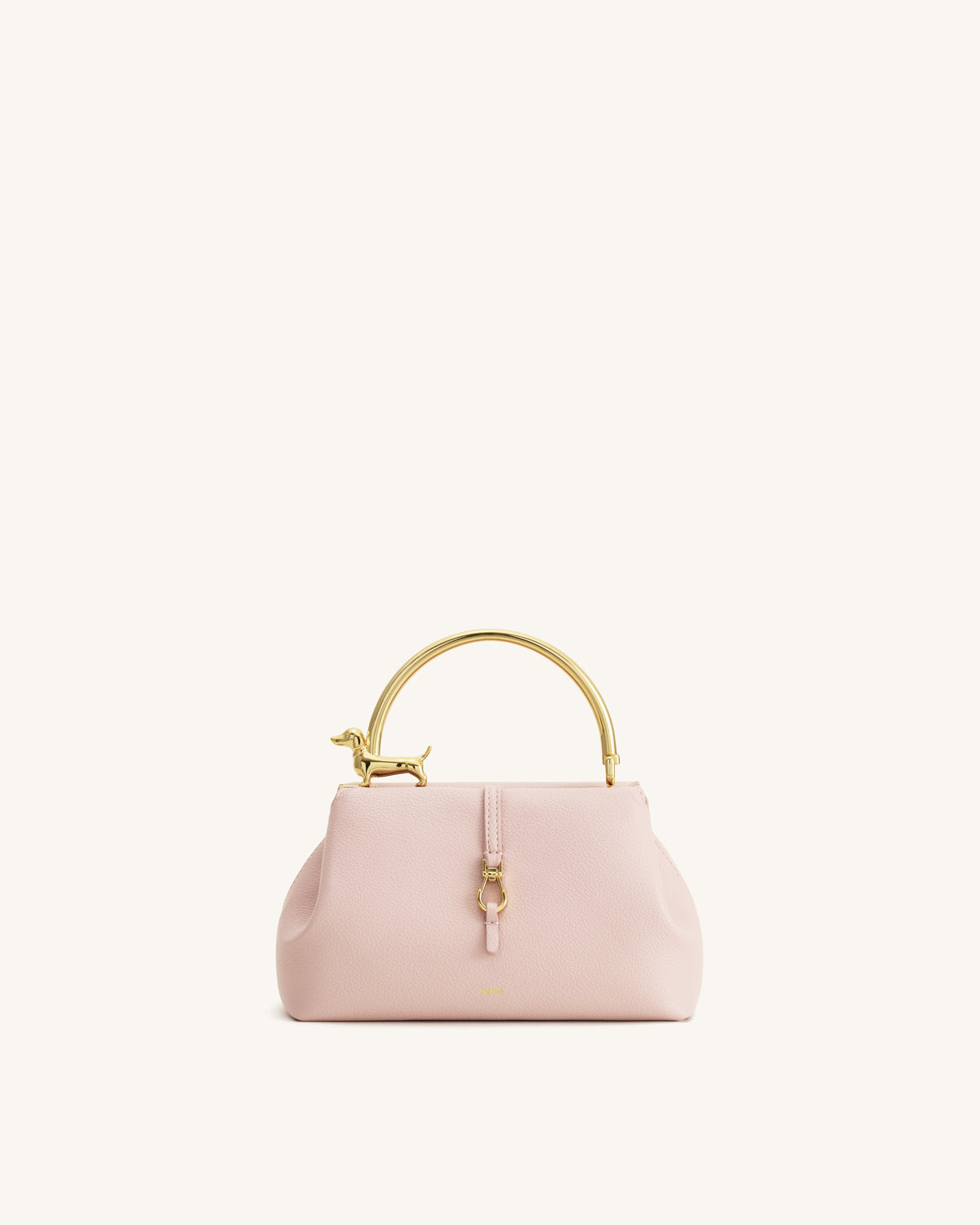 Bruna Dachshund Metal Handle Top Handle Bag - Light Pink | JW PEI