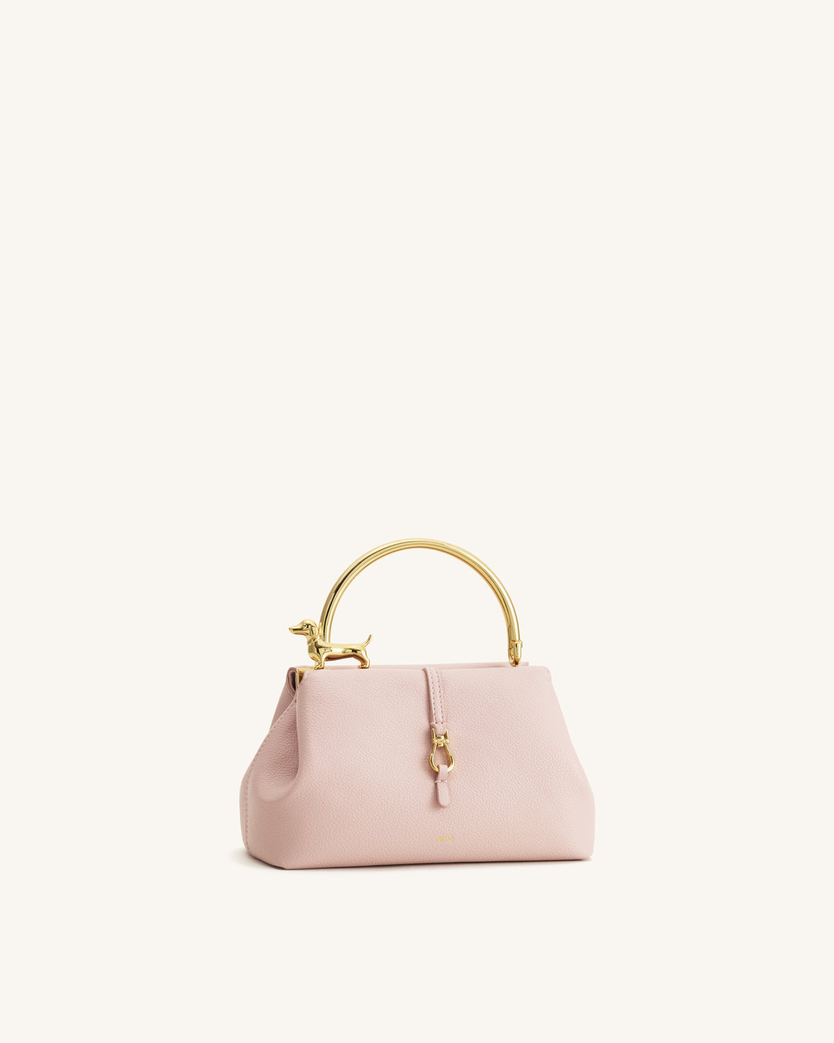 Bruna Dachshund Metal Handle Top Handle Bag - Light Pink | JW PEI