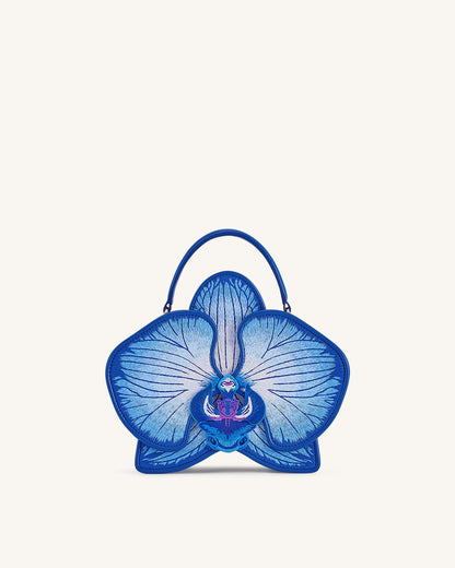 Flora Orchid Shaped Top Handle Bag - Blue | JW PEI