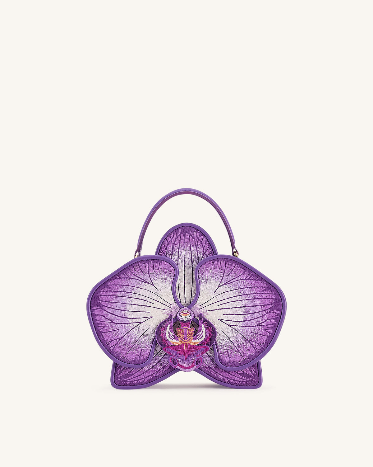 Flora Orchid Shaped Top Handle Bag - Purple | JW PEI