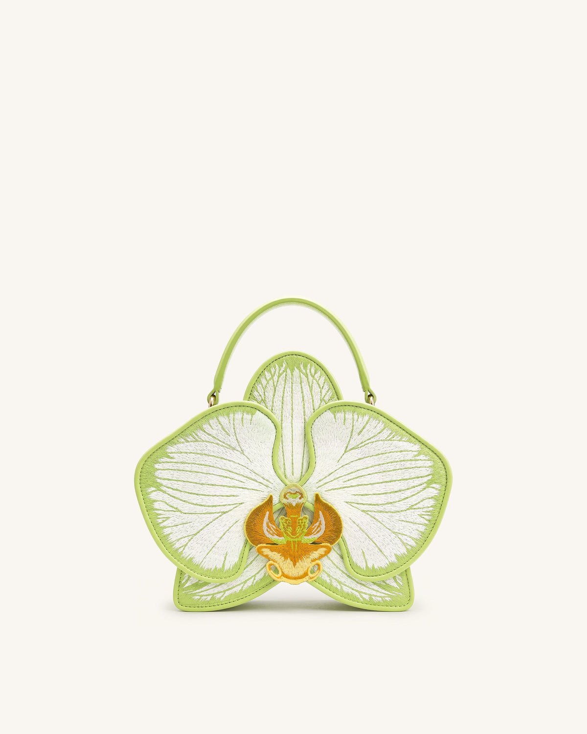 Flora Orchid Shaped Top Handle Bag - Light Green | JW PEI