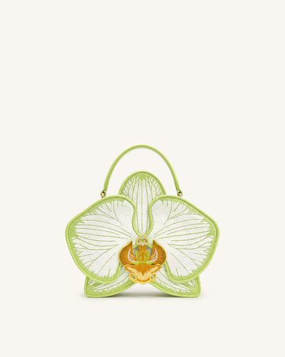 Flora Orchid Shaped Top Handle Bag - Light Green | JW PEI