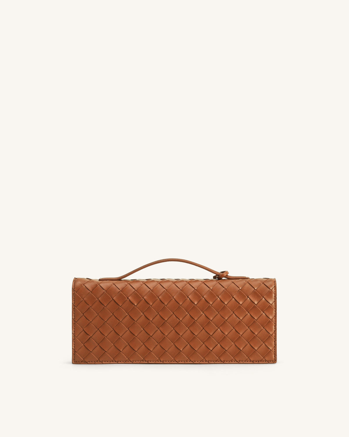 Celeste Woven Textured Envelope Top Handle Bag - Brown | JW PEI