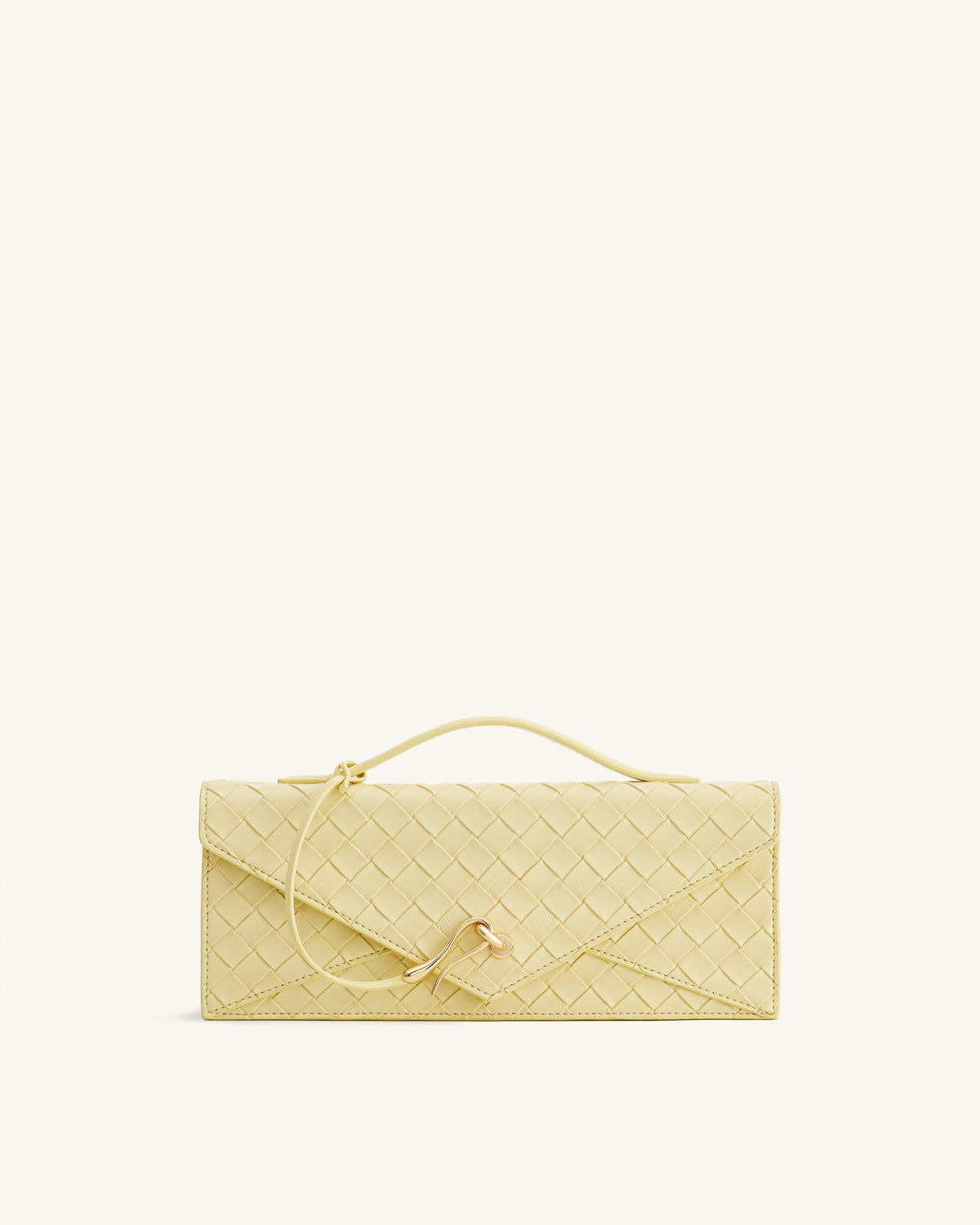 Celeste Woven Textured Envelope Top Handle Bag - Yellow | JW PEI