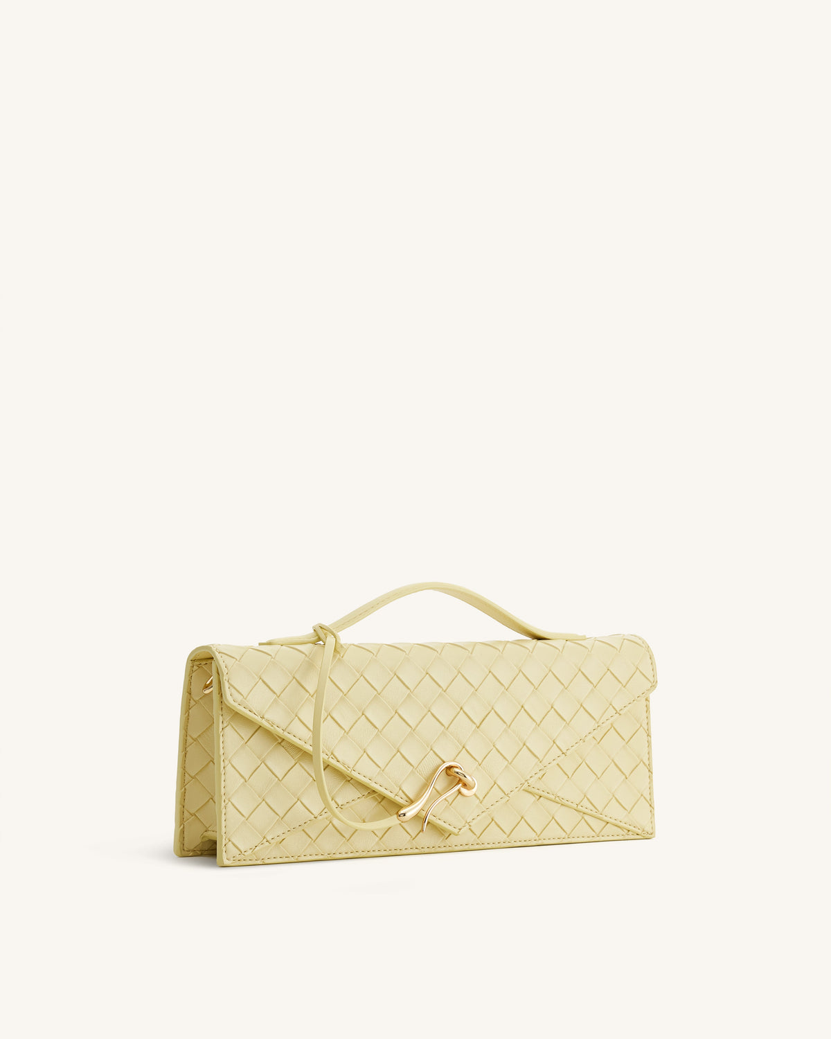 Celeste Woven Textured Envelope Top Handle Bag - Yellow | JW PEI