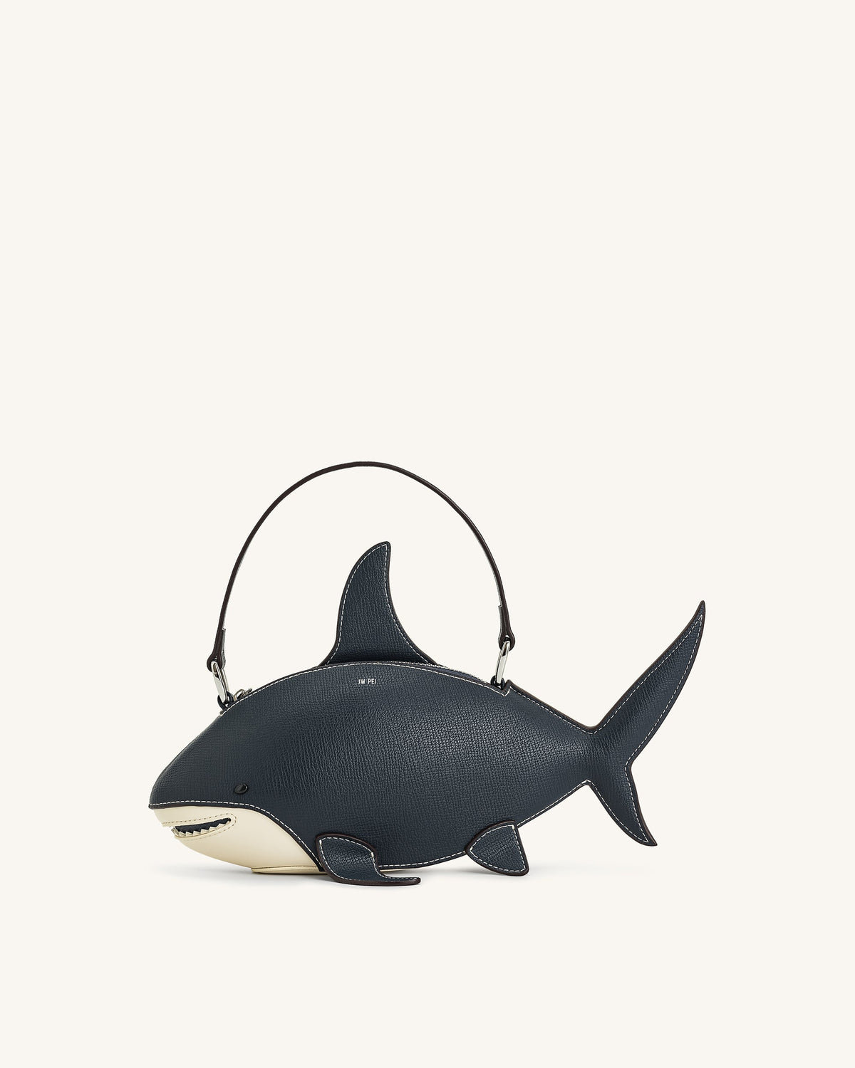 Nerys Shark Look Top Handle Bag - Dark Blue | JW PEI