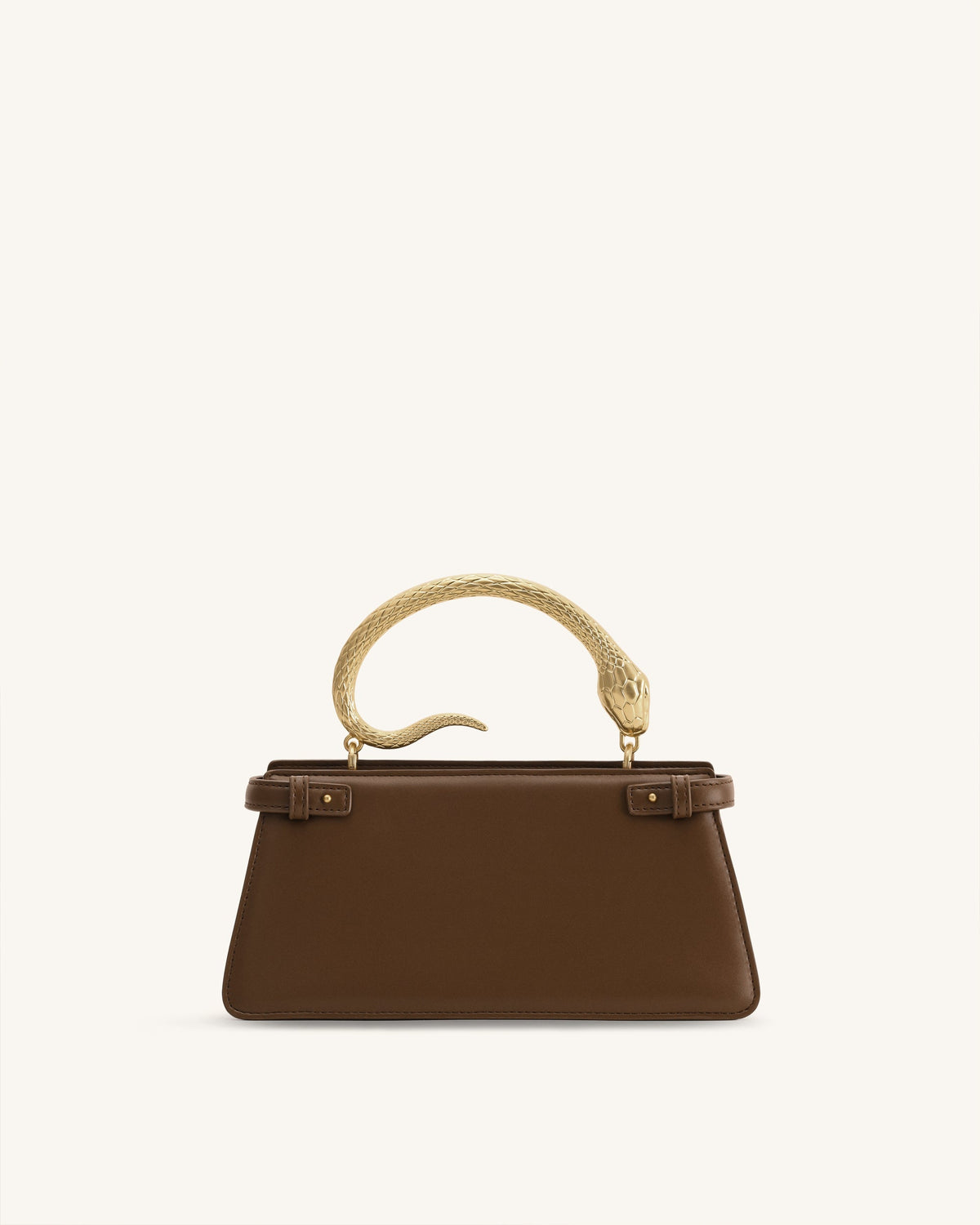 Elena Snake Handle Top Handle Bag - Dark Brown | JW PEI