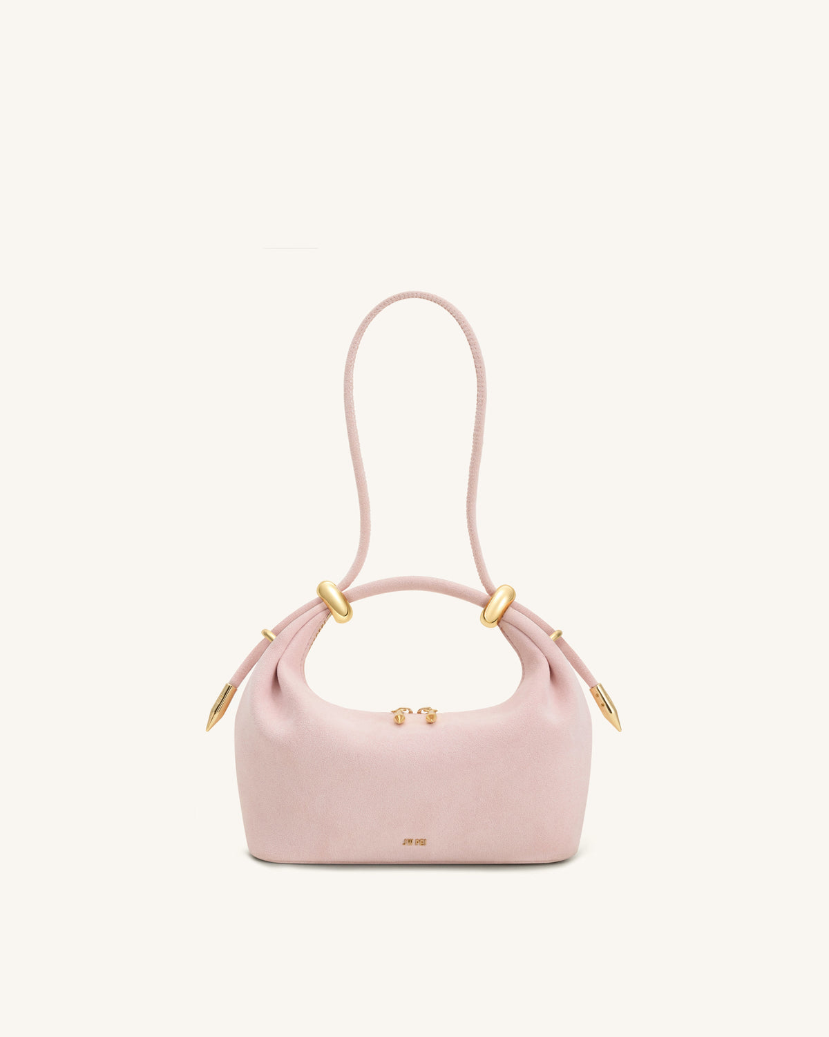 Ellie Faux Suede Metal Ring Embellished Top Handle Bag - Pink | JW PEI