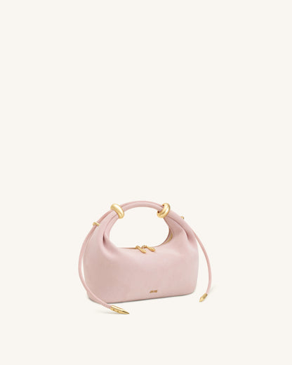 Ellie Faux Suede Metal Ring Embellished Top Handle Bag - Pink | JW PEI
