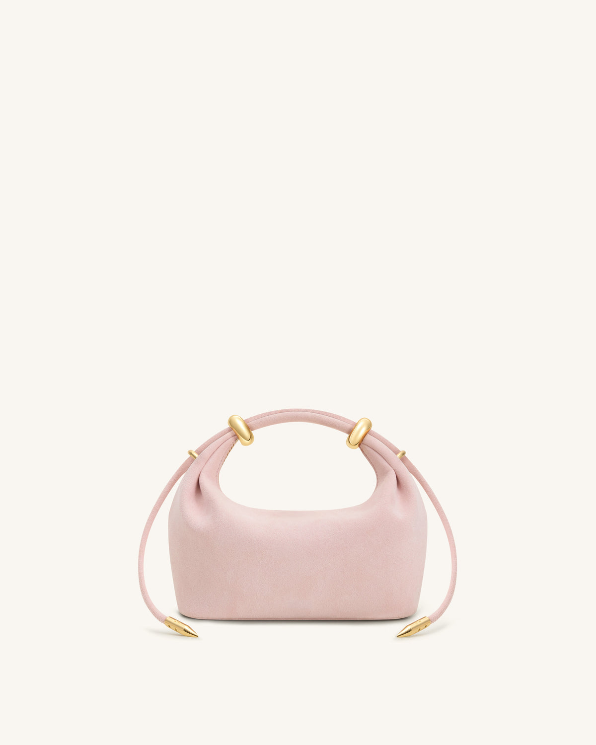 Ellie Faux Suede Metal Ring Embellished Top Handle Bag - Pink | JW PEI