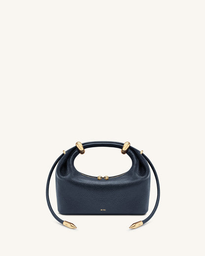 Ellie Metal Ring Embellished Top Handle Bag - Navy | JW PEI