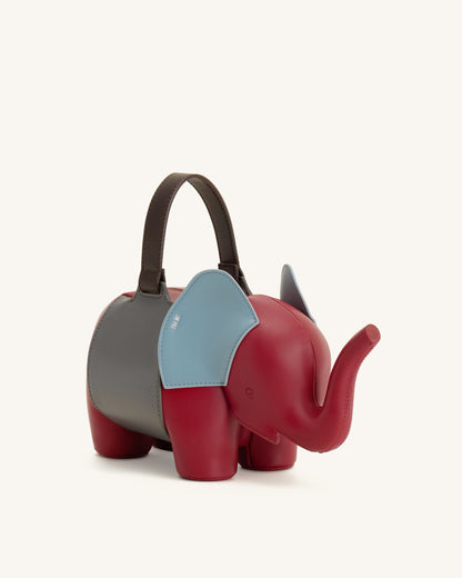 Claire Elephant Shaped Handbag - Red/Dark Gray | JW PEI